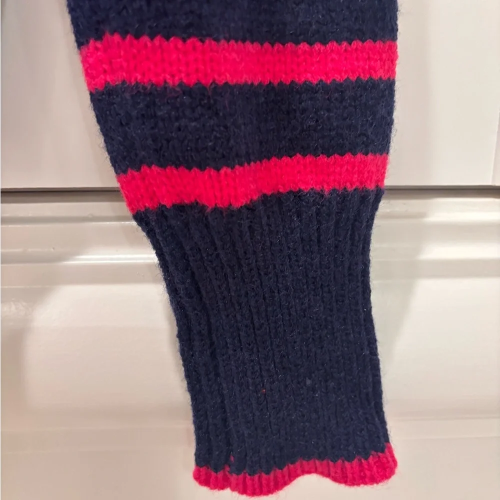 &merci Navy and Pink Striped Turtleneck Sweater Size Large - Picture 8 of 8